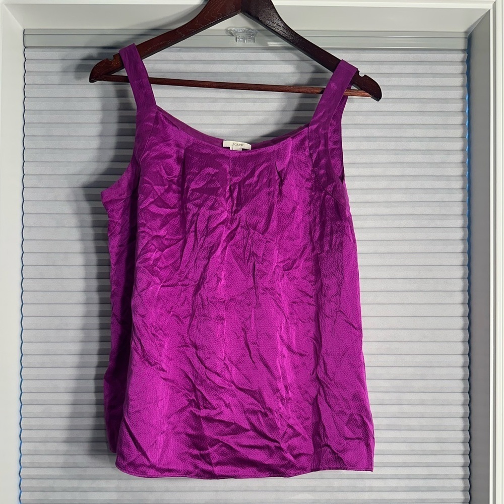 J. Crew 100% silk purple tank J-36